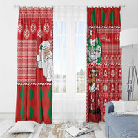 Australian Christmas Window Curtain - Santa Koala Kangaroo and Holiday Cheer - Wonder Print Shop