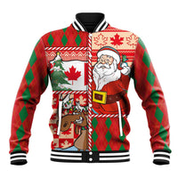 Canadian Christmas Baseball Jacket A Merry Xmas Santa and Funny Moose - Wonder Print Shop