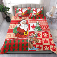 Canadian Christmas Bedding Set A Merry Xmas Santa and Funny Moose - Wonder Print Shop