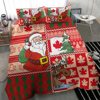 Canadian Christmas Bedding Set A Merry Xmas Santa and Funny Moose - Wonder Print Shop