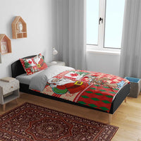 Canadian Christmas Bedding Set A Merry Xmas Santa and Funny Moose - Wonder Print Shop