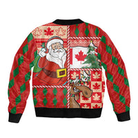 Canadian Christmas Bomber Jacket A Merry Xmas Santa and Funny Moose - Wonder Print Shop