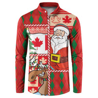 Canadian Christmas Button Sweatshirt A Merry Xmas Santa and Funny Moose - Wonder Print Shop