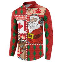 Canadian Christmas Button Sweatshirt A Merry Xmas Santa and Funny Moose - Wonder Print Shop