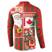 Canadian Christmas Button Sweatshirt A Merry Xmas Santa and Funny Moose - Wonder Print Shop