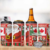 Canadian Christmas 4 in 1 Can Cooler Tumbler A Merry Xmas Santa and Funny Moose - Wonder Print Shop