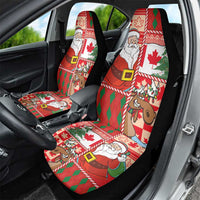 Canadian Christmas Car Seat Cover A Merry Xmas Santa and Funny Moose - Wonder Print Shop