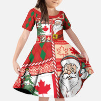 Canadian Christmas Family Matching Puletasi and Hawaiian Shirt A Merry Xmas Santa and Funny Moose - Wonder Print Shop