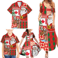 Canadian Christmas Family Matching Summer Maxi Dress and Hawaiian Shirt A Merry Xmas Santa and Funny Moose - Wonder Print Shop