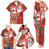 Canadian Christmas Family Matching Tank Maxi Dress and Hawaiian Shirt A Merry Xmas Santa and Funny Moose - Wonder Print Shop