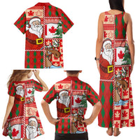 Canadian Christmas Family Matching Tank Maxi Dress and Hawaiian Shirt A Merry Xmas Santa and Funny Moose - Wonder Print Shop