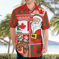 Canadian Christmas Hawaiian Shirt A Merry Xmas Santa and Funny Moose - Wonder Print Shop