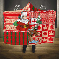 Canadian Christmas Hooded Blanket A Merry Xmas Santa and Funny Moose