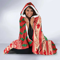 Canadian Christmas Hooded Blanket A Merry Xmas Santa and Funny Moose