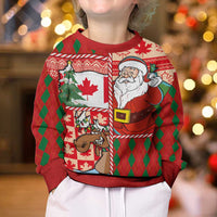 Canadian Christmas Kid Ugly Christmas Sweater A Merry Xmas Santa and Funny Moose - Wonder Print Shop