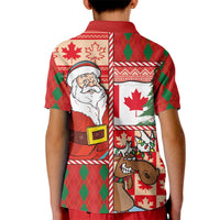 Canadian Christmas Kid Polo Shirt A Merry Xmas Santa and Funny Moose - Wonder Print Shop