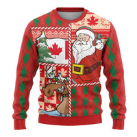 Canadian Christmas Ugly Christmas Sweater A Merry Xmas Santa and Funny Moose - Wonder Print Shop
