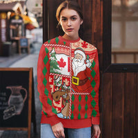 Canadian Christmas Ugly Christmas Sweater A Merry Xmas Santa and Funny Moose - Wonder Print Shop