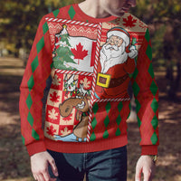 Canadian Christmas Ugly Christmas Sweater A Merry Xmas Santa and Funny Moose - Wonder Print Shop