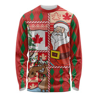 Canadian Christmas Long Sleeve Shirt A Merry Xmas Santa and Funny Moose - Wonder Print Shop