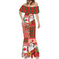 Canadian Christmas Mermaid Dress A Merry Xmas Santa and Funny Moose - Wonder Print Shop
