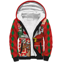 Canadian Christmas Sherpa Hoodie A Merry Xmas Santa and Funny Moose - Wonder Print Shop