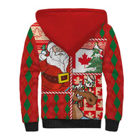 Canadian Christmas Sherpa Hoodie A Merry Xmas Santa and Funny Moose - Wonder Print Shop