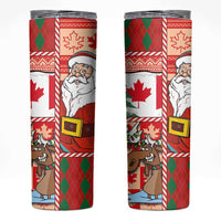 Canadian Christmas Skinny Tumbler A Merry Xmas Santa and Funny Moose - Wonder Print Shop