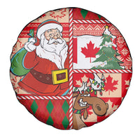 Canadian Christmas Spare Tire Cover A Merry Xmas Santa and Funny Moose - Wonder Print Shop