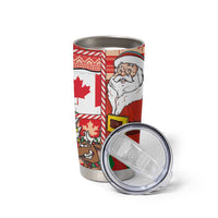 Canadian Christmas Tumbler Cup A Merry Xmas Santa and Funny Moose - Wonder Print Shop