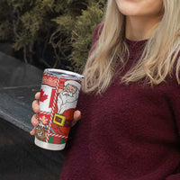 Canadian Christmas Tumbler Cup A Merry Xmas Santa and Funny Moose - Wonder Print Shop