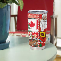 Canadian Christmas Tumbler Cup A Merry Xmas Santa and Funny Moose - Wonder Print Shop
