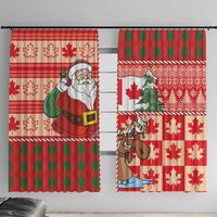 Canadian Christmas Window Curtain A Merry Xmas Santa and Funny Moose - Wonder Print Shop