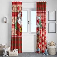 Canadian Christmas Window Curtain A Merry Xmas Santa and Funny Moose - Wonder Print Shop