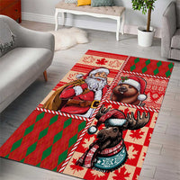 Canadian Christmas Area Rug Santa Hoho Holiday - A Beaver and Moose - Wonder Print Shop