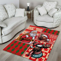 Canadian Christmas Area Rug Santa Hoho Holiday - A Beaver and Moose - Wonder Print Shop
