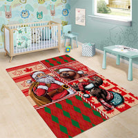 Canadian Christmas Area Rug Santa Hoho Holiday - A Beaver and Moose - Wonder Print Shop