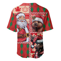 Canadian Christmas Baseball Jersey Santa Hoho Holiday - A Beaver and Moose - Wonder Print Shop