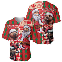 Canadian Christmas Baseball Jersey Santa Hoho Holiday - A Beaver and Moose - Wonder Print Shop