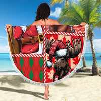 Canadian Christmas Beach Blanket Santa Hoho Holiday - A Beaver and Moose - Wonder Print Shop