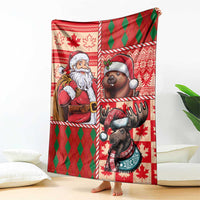 Canadian Christmas Blanket Santa Hoho Holiday - A Beaver and Moose