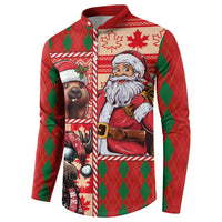 Canadian Christmas Button Sweatshirt Santa Hoho Holiday - A Beaver and Moose - Wonder Print Shop