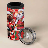 Canadian Christmas 4 in 1 Can Cooler Tumbler Santa Hoho Holiday - A Beaver and Moose - Wonder Print Shop