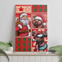 Canadian Christmas Canvas Wall Art Santa Hoho Holiday - A Beaver and Moose - Wonder Print Shop