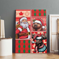 Canadian Christmas Canvas Wall Art Santa Hoho Holiday - A Beaver and Moose - Wonder Print Shop