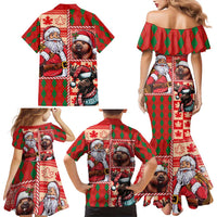 Canadian Christmas Family Matching Mermaid Dress and Hawaiian Shirt Santa Hoho Holiday - A Beaver and Moose - Wonder Print Shop