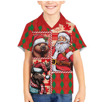 Canadian Christmas Family Matching Mermaid Dress and Hawaiian Shirt Santa Hoho Holiday - A Beaver and Moose - Wonder Print Shop