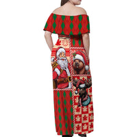 Canadian Christmas Family Matching Off Shoulder Maxi Dress and Hawaiian Shirt Santa Hoho Holiday - A Beaver and Moose - Wonder Print Shop