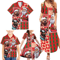 Canadian Christmas Family Matching Summer Maxi Dress and Hawaiian Shirt Santa Hoho Holiday - A Beaver and Moose - Wonder Print Shop