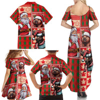 Canadian Christmas Family Matching Summer Maxi Dress and Hawaiian Shirt Santa Hoho Holiday - A Beaver and Moose - Wonder Print Shop